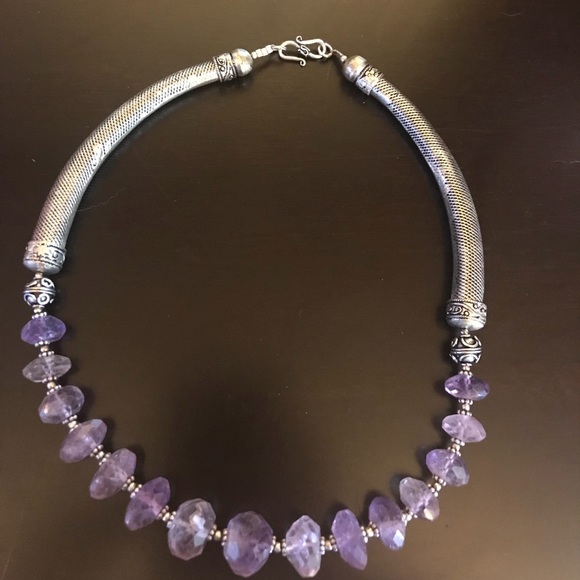 Purple Clear Stone Necklace - Picture 2 of 4